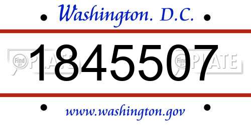 1845507 District Of Columbia License Plate