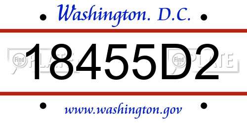 18455D2 District Of Columbia License Plate