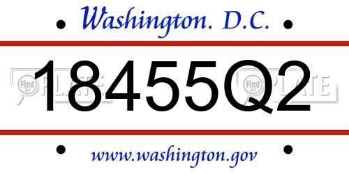 18455Q2 District Of Columbia License Plate