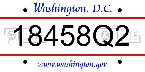 18458Q2 District Of Columbia License Plate