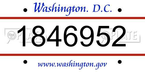 1846952 District Of Columbia License Plate