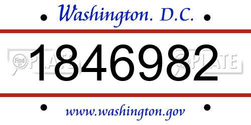 1846982 District Of Columbia License Plate