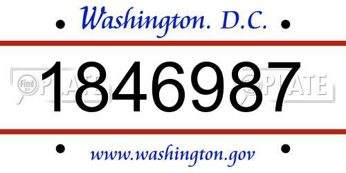1846987 District Of Columbia License Plate