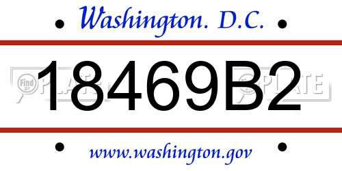 18469B2 District Of Columbia License Plate