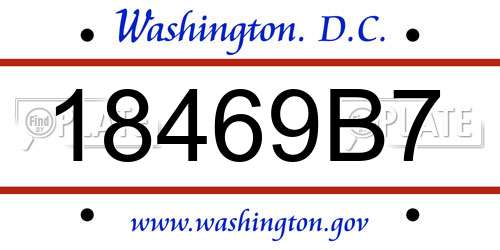 18469B7 District Of Columbia License Plate