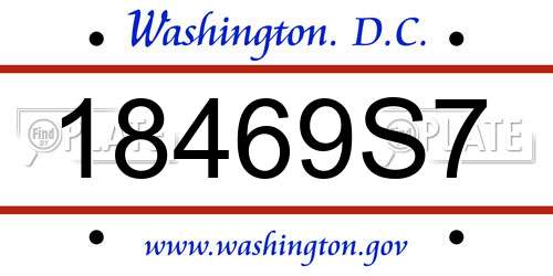 18469S7 District Of Columbia License Plate