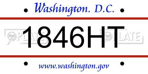 1846HT District Of Columbia License Plate