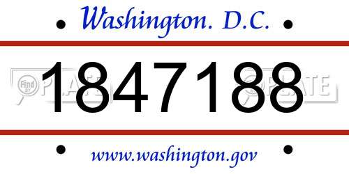 1847188 District Of Columbia License Plate