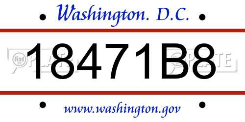 18471B8 District Of Columbia License Plate