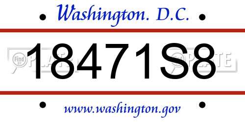 18471S8 District Of Columbia License Plate