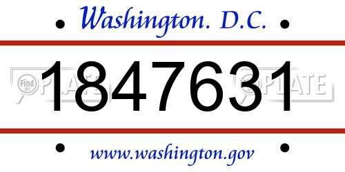 1847631 District Of Columbia License Plate