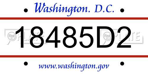 18485D2 District Of Columbia License Plate