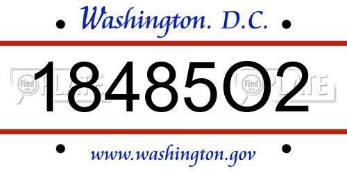 18485O2 District Of Columbia License Plate