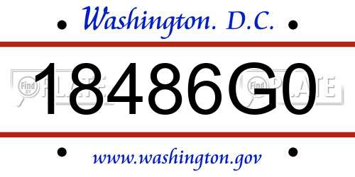 18486G0 District Of Columbia License Plate