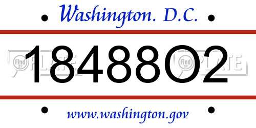 18488O2 District Of Columbia License Plate