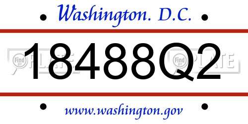 18488Q2 District Of Columbia License Plate