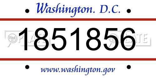 1851856 District Of Columbia License Plate