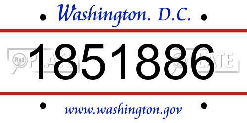 1851886 District Of Columbia License Plate