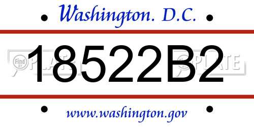 18522B2 District Of Columbia License Plate