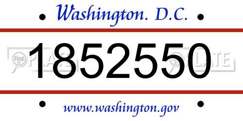 1852550 District Of Columbia License Plate