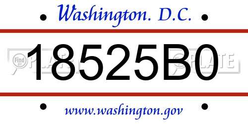 18525B0 District Of Columbia License Plate