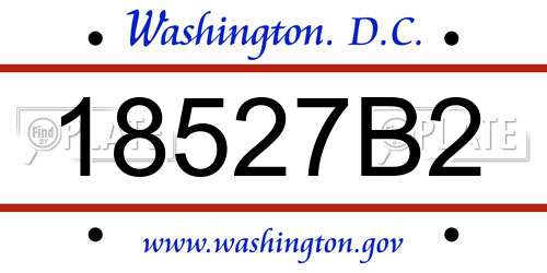 18527B2 District Of Columbia License Plate