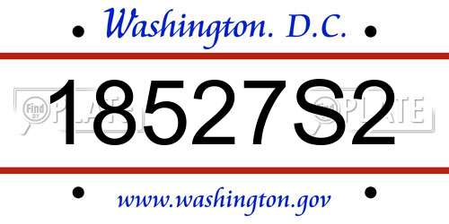 18527S2 District Of Columbia License Plate