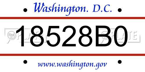 18528B0 District Of Columbia License Plate