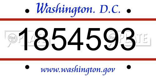 1854593 District Of Columbia License Plate