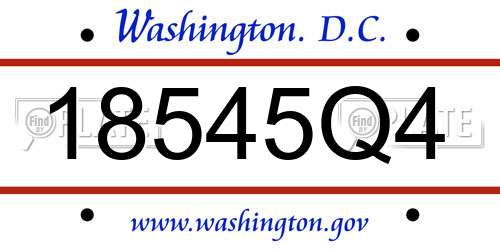 18545Q4 District Of Columbia License Plate