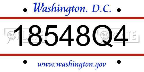 18548Q4 District Of Columbia License Plate