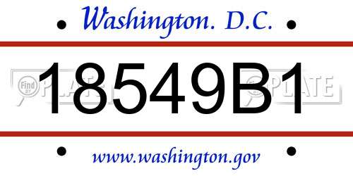 18549B1 District Of Columbia License Plate