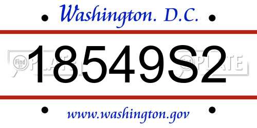 18549S2 District Of Columbia License Plate