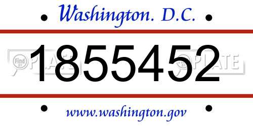 1855452 District Of Columbia License Plate