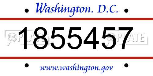 1855457 District Of Columbia License Plate
