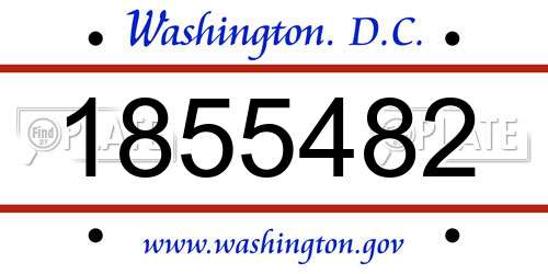 1855482 District Of Columbia License Plate