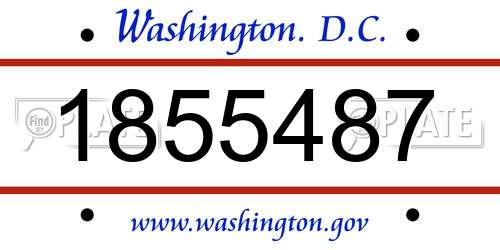 1855487 District Of Columbia License Plate