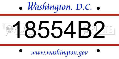 18554B2 District Of Columbia License Plate