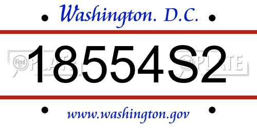 18554S2 District Of Columbia License Plate