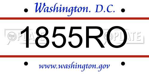 1855RO District Of Columbia License Plate