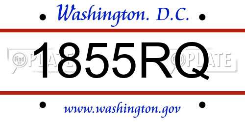 1855RQ District Of Columbia License Plate