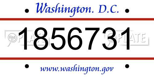 1856731 District Of Columbia License Plate