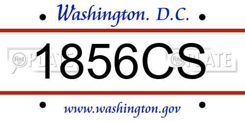 1856CS District Of Columbia License Plate