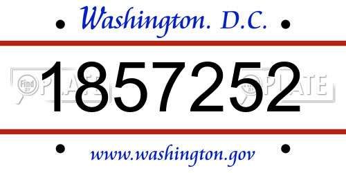 1857252 District Of Columbia License Plate