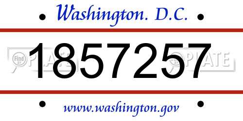 1857257 District Of Columbia License Plate