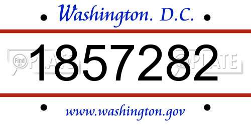 1857282 District Of Columbia License Plate