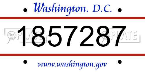 1857287 District Of Columbia License Plate