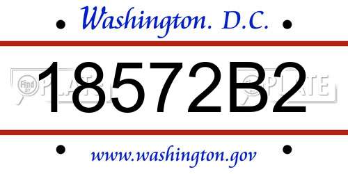 18572B2 District Of Columbia License Plate