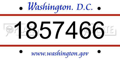 1857466 District Of Columbia License Plate