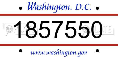1857550 District Of Columbia License Plate